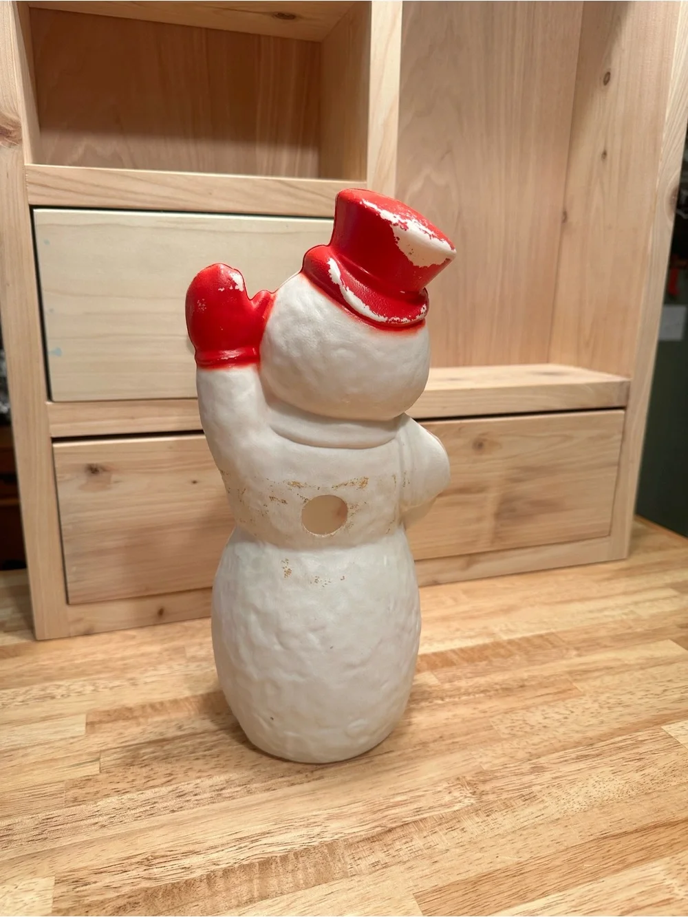 Vintage Tabletop Snowman Blow Mold